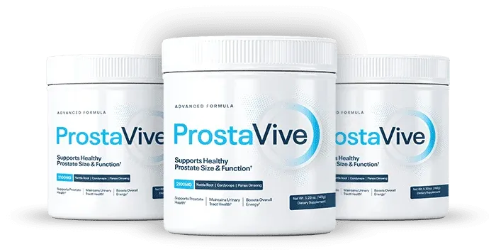 Three ProstaVive supplement containers
